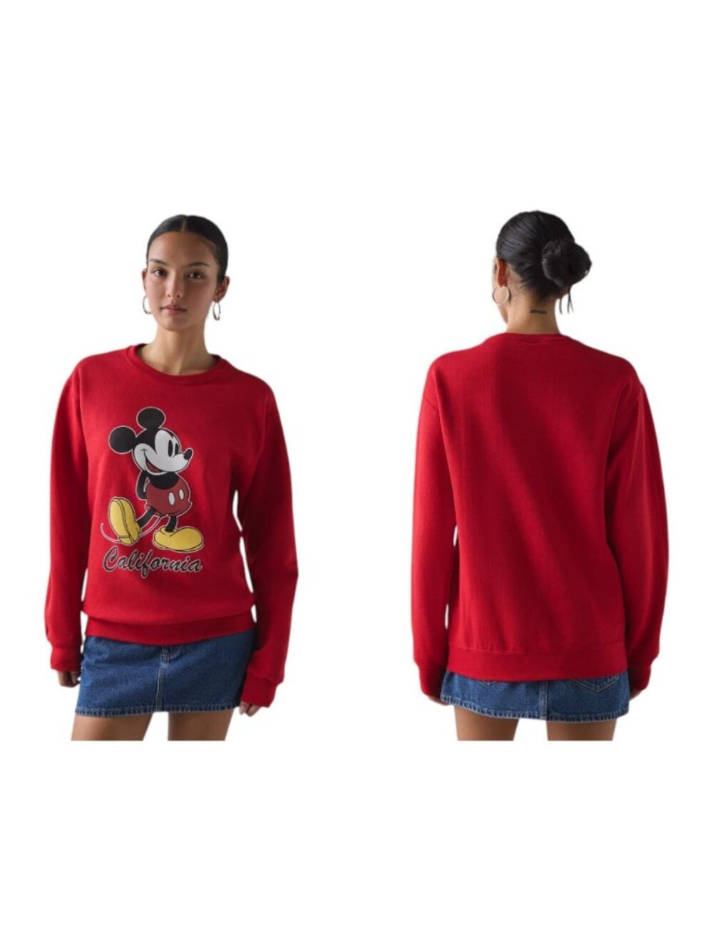 Disney Mickey Mouse Classic Pullover Sweatshirt Sweater Red Disneyland - SMALL - Picture 5 of 6
